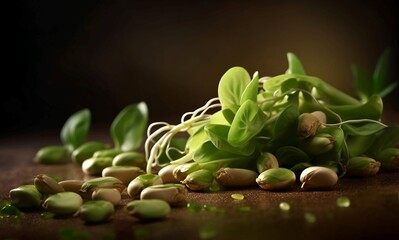 Sprouted beans for a healthy nutrition. Generative AI