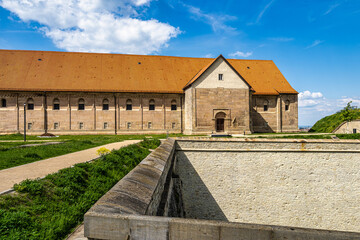 Citadel Zitadelle Petersberg in Erfurt, Thuringia, Germany. Near dome, Petrini Street and Peterstor