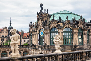 Fototapeta na wymiar Famous Zwinger palace, Dresdner Zwinger Art Gallery of Dresden, Saxrony, Germany.