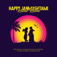 Radha Krishna Janmashtami Social media post