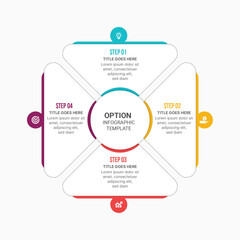 Fototapeta premium 4 Options Steps Quarterly Timeline Infographic Template Design