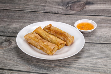 Traditional crispy fried stuffed springroll