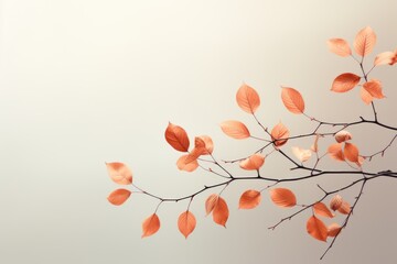 A branch of a tree with orange leaves. Autumn, Thanksgiving decor.