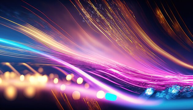 Neon fiber optic lines abstract texture background, abstract speed lines technology background
