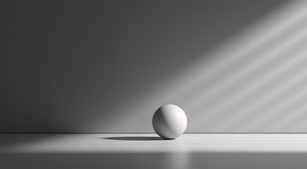 white ball in white room