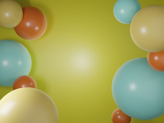 3D render of colorful abstract background, Circular ball background