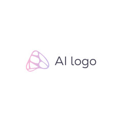 Minimalist monogram logo, AI logo, organic vector icon, illustration template