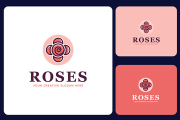 Rose Flower Logo Design Template