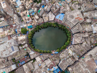 Aerial view of Gol Talab also known as Nawab Bari Pukur in Dhaka,Bangladesh.  © Muhammadamdadphoto