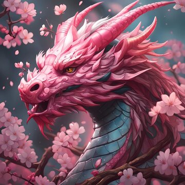 Rose dragons in the sky