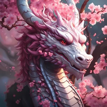 Rose dragons in the sky