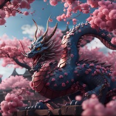 Rose dragons in the sky