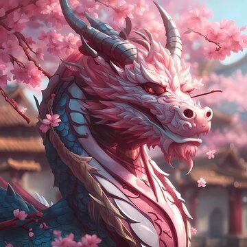 Rose dragons in the sky
