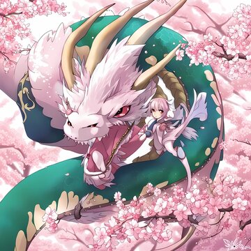 Rose dragons in the sky