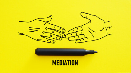 The mediation, the role of the mediator and agreement - obrazy, fototapety, plakaty
