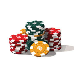 a stack of poker chips vector flat minimalistic isolated illustration