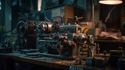 Fototapeta na wymiar Vintage Train Engine: Capturing the Nostalgic Industrial Era with Retro Machinery & Steel Power, generative AI