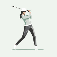 golf swing vector flat minimalistic isolated illustration