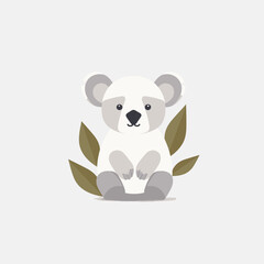 koala vector flat minimalistic asset isolated illustration