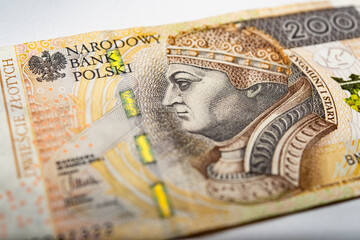 polish banknote paper money 200 PLN zloty - obrazy, fototapety, plakaty