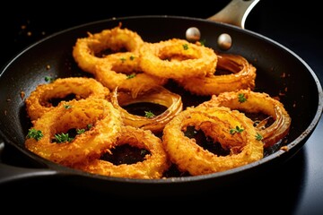 Crispy onion rings. Generative AI