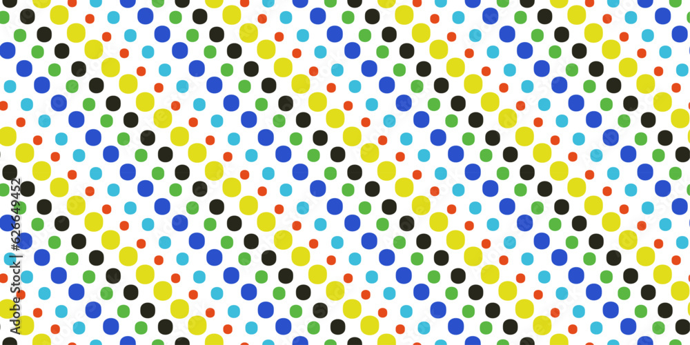 Aufkleber colored and bright dots that repeat diagonally. for print, wallpaper, seamless packaging. dots are t