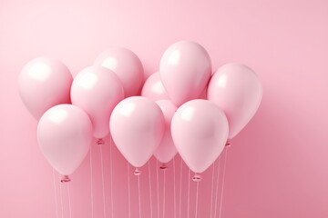 Balloons on pastel pink background.