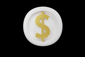 rich, money, gold, 3d, coin, icon, cartoon