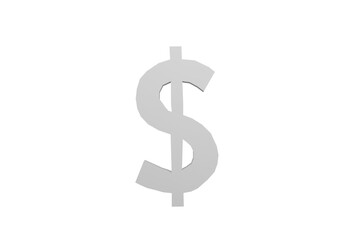 dollar sign on white background