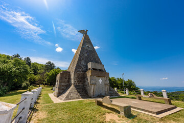 Loznica, Serbia July 11, 2022: Memorial Ossuary at Gucevo in which the remains of Serb and...