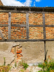 Fachwerkfassade eines historischen Gebäudes