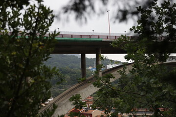 Concrete bridge in the city of Bilbao