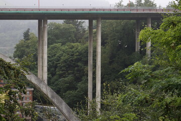 Concrete bridge in the city of Bilbao