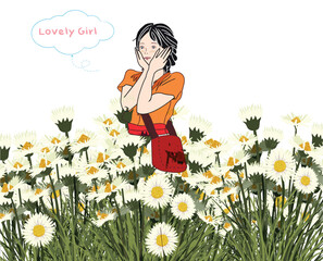 lovely girl with flowers