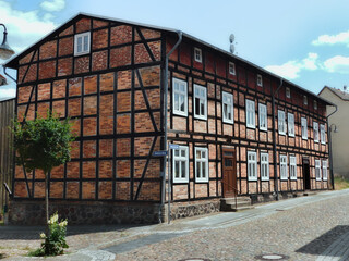 Fachwerkgebäude einer historischen Altstadt