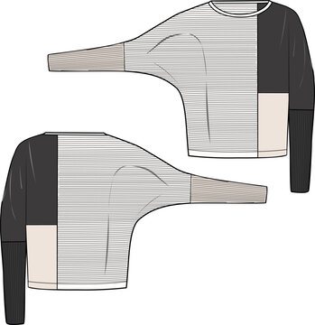 two-tone long sleeve shirt fashion design clip art preview