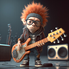 Musical Mischief: A Hilarious 3D Character Musician