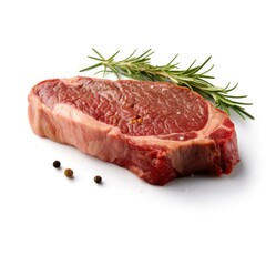 Ripe steak isolated
