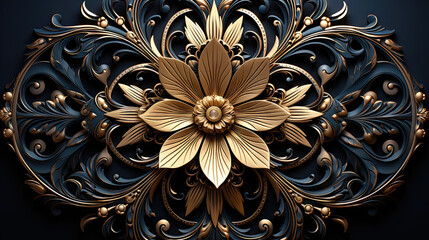 Elegant colorful flowers with leaves on a tree illustration background. abstraction wallpaper for Interior mural painting wall art decor. Tree branches leaves with flowers hanging on wall.