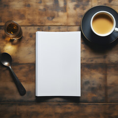 Café Chronicles: Magazine Mockup and Coffee Cup in a Cozy Cafe