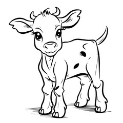 calf outline illustration