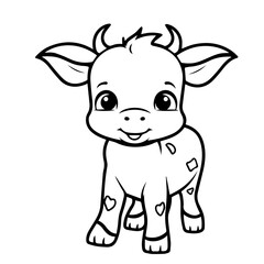 Fototapeta premium calf outline illustration