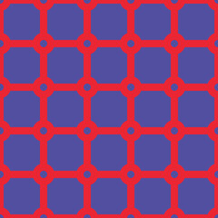 Fototapeta premium Checks, dots wallpaper. Seamless geometric pattern. Squares background. Polygons ornament. Geometrical motif. Digital paper. Textile print. Web design. Vector.