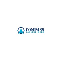 Compass Concept Logo Design Template isolated on white background
