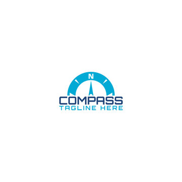 Compass Concept Logo Design Template isolated on white background