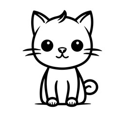cute doodle cat illustration