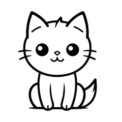 cute doodle cat illustration
