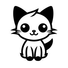 cute doodle cat illustration