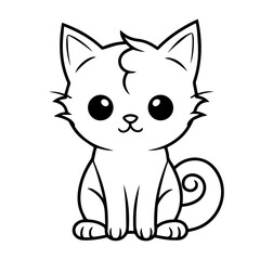 cute doodle cat illustration