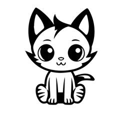 cute doodle cat illustration